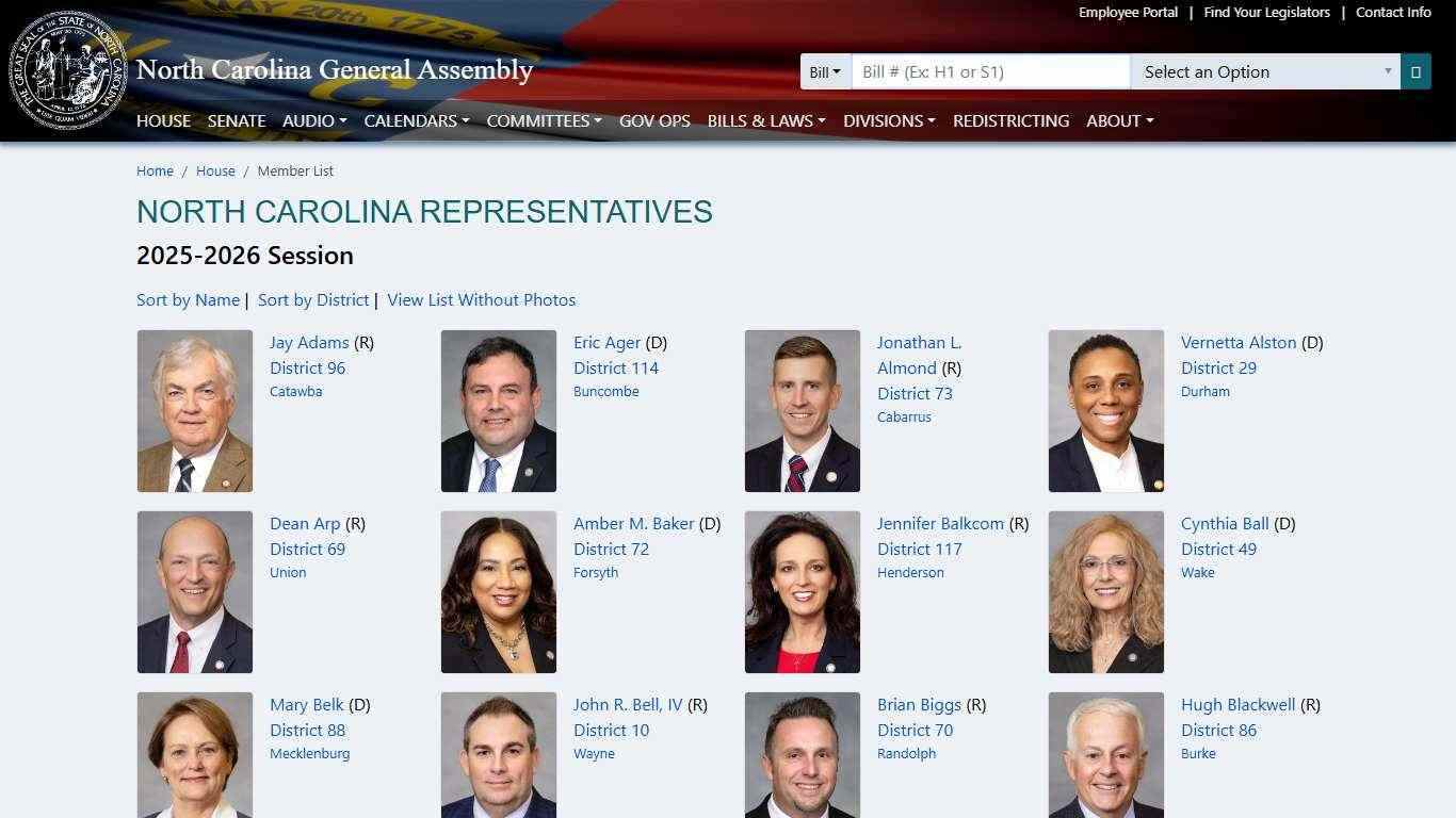 House Members 2025-2026 Session - North Carolina General Assembly